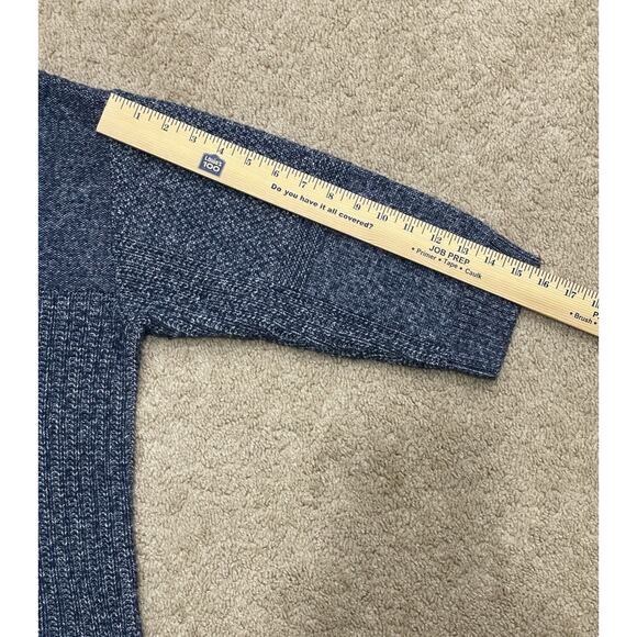 Talbots Plus Size 3X Sweater Womens Marled Cable Knit Pullover Blue Patchwork - Picture 4 of 7